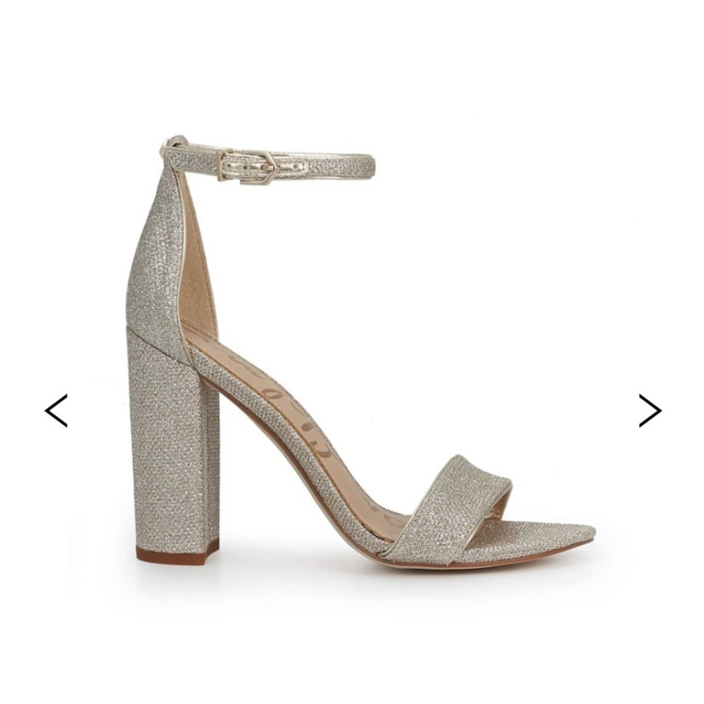 Sam Edelman silver / gold Yaro sandal heels sz 8 W